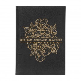 7" x 9" Black & Gold Leatherette Journal with Logo