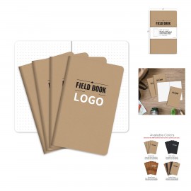 80 Pages 40 Sheets 5" x 8" Kraft Dot Graph Memo Book Field Notebook with Logo