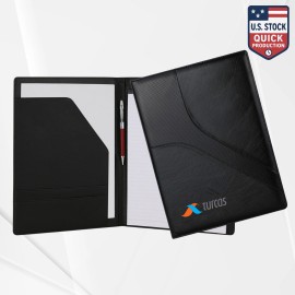 Leatherette Padfolio with Interior Pockets, Pen Holder & Notepad with Logo