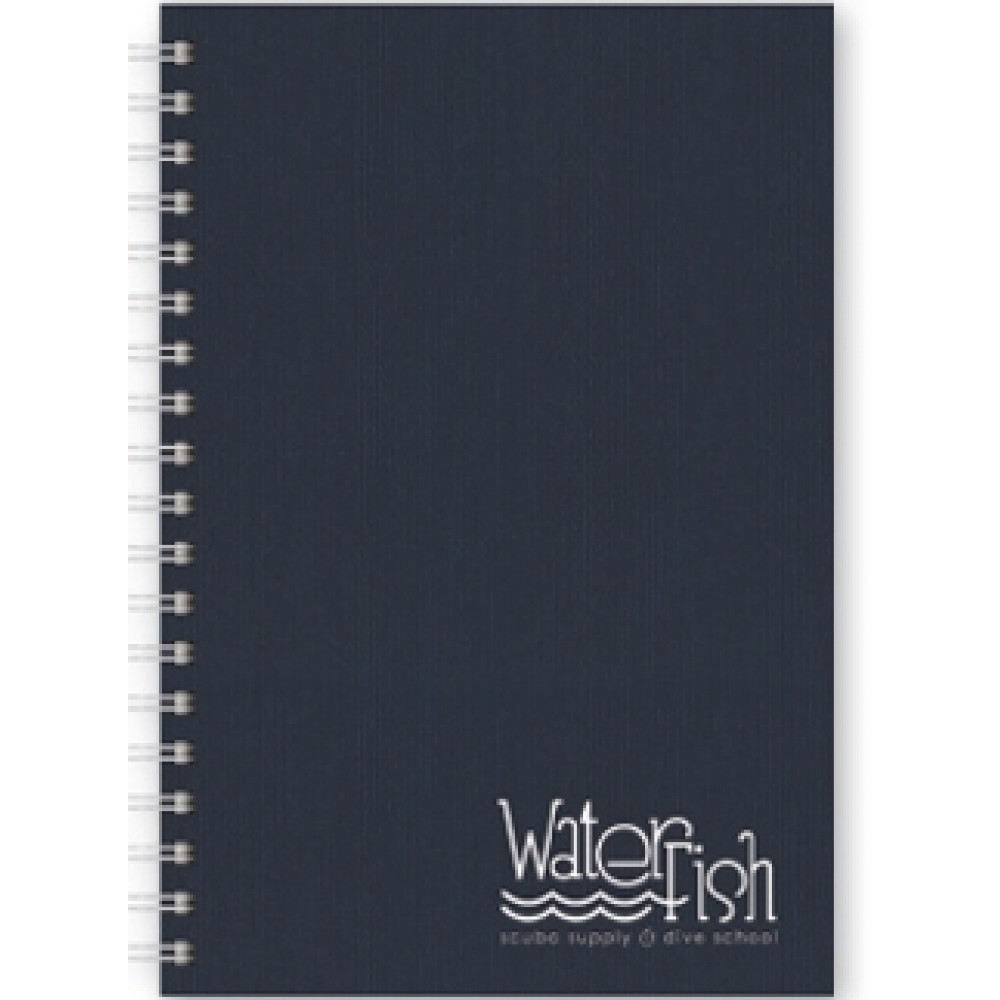 Logo Branded Linen Medium NoteBook (7"x10")