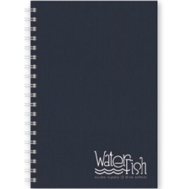 Logo Branded Linen Medium NoteBook (7"x10")  Logo Branded Linen Medium NoteBook (7"x10")