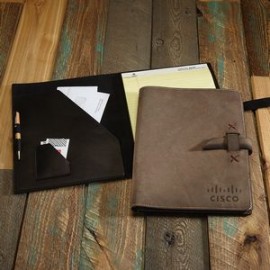 Tasker Leather Padfolio with Logo  Tasker Leather Padfolio with Logo
