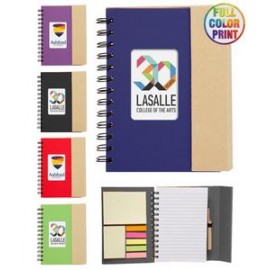 Customized Eco Magnetic Notebook W/Sticky Notes and Flags & Pen