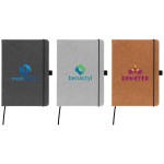Carson 5.8" x 8.3" Recycled PU Leather Notebook - ColorJet with Logo