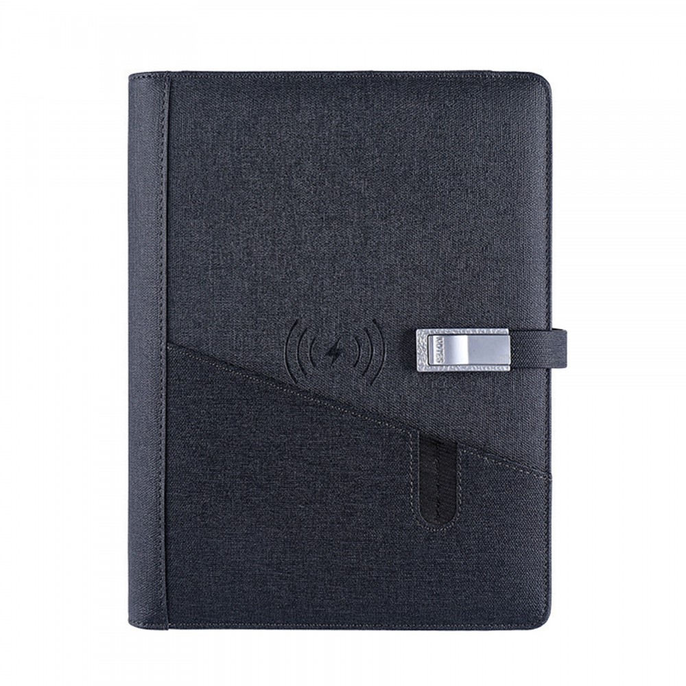 Wireless Charging Notebook with 6000 mAH Power Bank with Logo