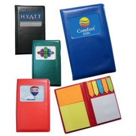 Logo Branded Leatherette Notebook w/Sticky Notes & Flags - Full Color  Logo Branded Leatherette Notebook w/Sticky Notes & Flags - Full Color