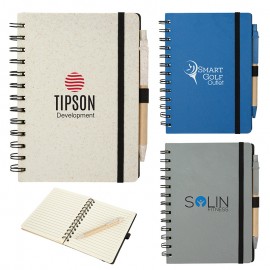 Venture Junior Wheatstraw Notebook & Pen with Logo