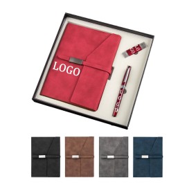 Business Set Journal With Pen And Flash Drive with Logo