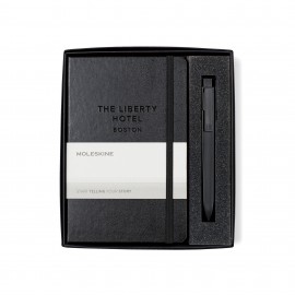 Moleskine Medium Notebook and GO Pen Gift Set - Black with Logo  Moleskine Medium Notebook and GO Pen Gift Set - Black with Logo