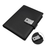 Fingerprint Lock A5 Notebook with 12000 mAh Power Bank with Logo