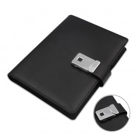 Fingerprint Lock A5 Notebook with 12000 mAh Power Bank with Logo  Fingerprint Lock A5 Notebook with 12000 mAh Power Bank with Logo