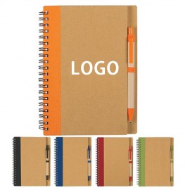 Eco Kraft Spiral Notebook w/Pen with Logo