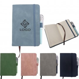 PU Pocket Notebook Journal With Pen with Logo