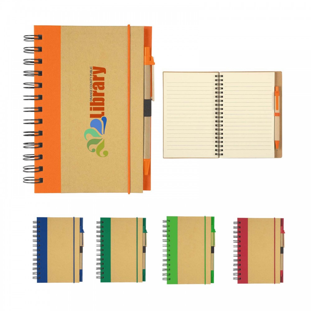 Jornikolor Eco-Inspired Hardcover Notebook & Pen with Logo