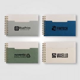 Lino FSC Paper Spiral Binding Horizontal Pocket Notebook - A6 - Silkscreen with Logo