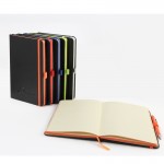Logo Branded Madison PU Leather 5"W x 8"H 192 Pages Journal Book (Orange)