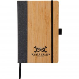 Saratoga Horizon Bamboo & Leather Journal with Logo