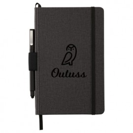 Logo Branded 5.5" x 8.5" FSC Mix Heathered Hard Bound Journal