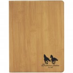 9 1/2" x 12" Bamboo Laser engraved Leatherette Portfolio with Notepad Custom Imprinted