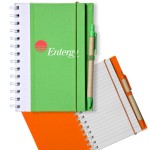 Promotional Recyclable Spiral Notebook w/ Pen Two-Tone ECO Notebooks
