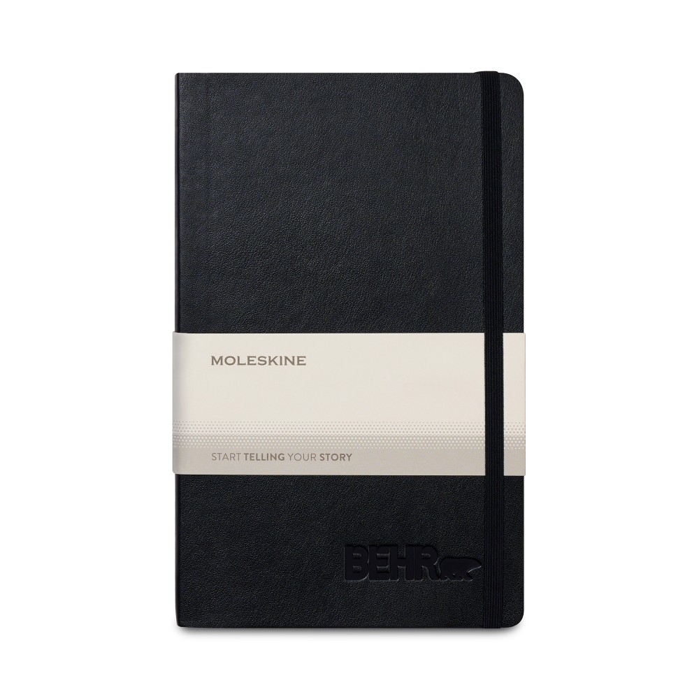 Logo Branded Moleskine Soft Cover Ruled Large Expanded Notebook - Black