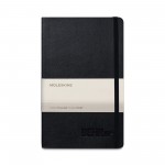 Logo Branded Moleskine Soft Cover Ruled Large Expanded Notebook - Black
