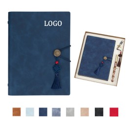 Retro Journal With Pen And Flash Drive Gift Set with Logo