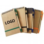 Eco Pocket Spiral Notebook Jotter w/Pen with Logo