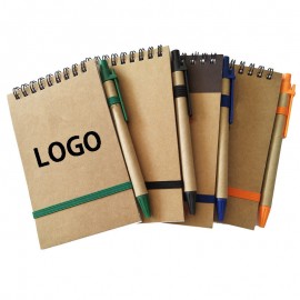 Logo Branded Eco Pocket Spiral Notebook Jotter w/Pen