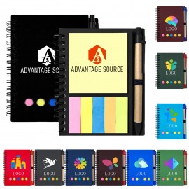 Eco Kraft Spiral Notebook w/ Pen And Sticky Notes with Logo