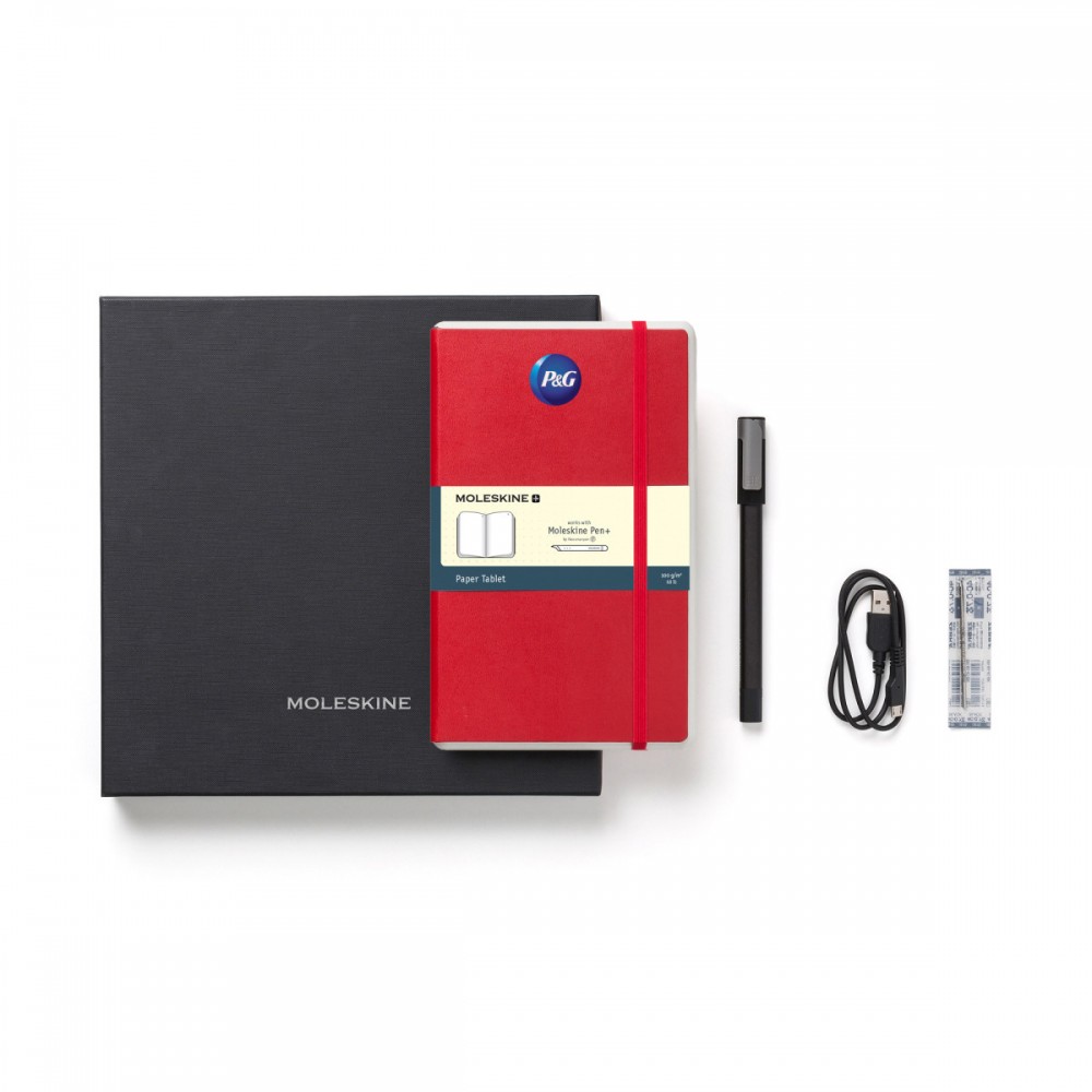 Branded Moleskine Smart Writing Set Ellipse - Ruled Paper - Scarlet Red Branded Moleskine Smart Writing Set Ellipse - Ruled Paper - Scarlet Red