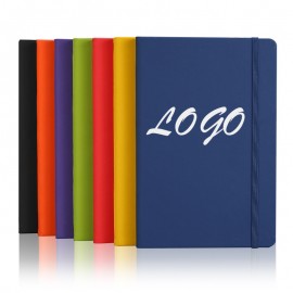 Logo Branded Soft Leather Journal Notebook with Elastic band