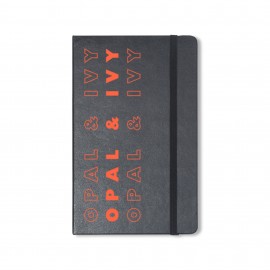 Logo Branded Moleskine Hard Cover Ruled Large Notebook - Black