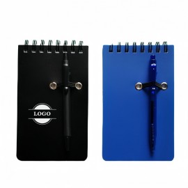 Plastic Hardcover Spiral Mini Notepads with Pens with Logo