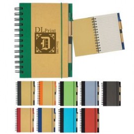 Custom Eco-inspired Spiral Notebook & Pen  Custom Eco-inspired Spiral Notebook & Pen