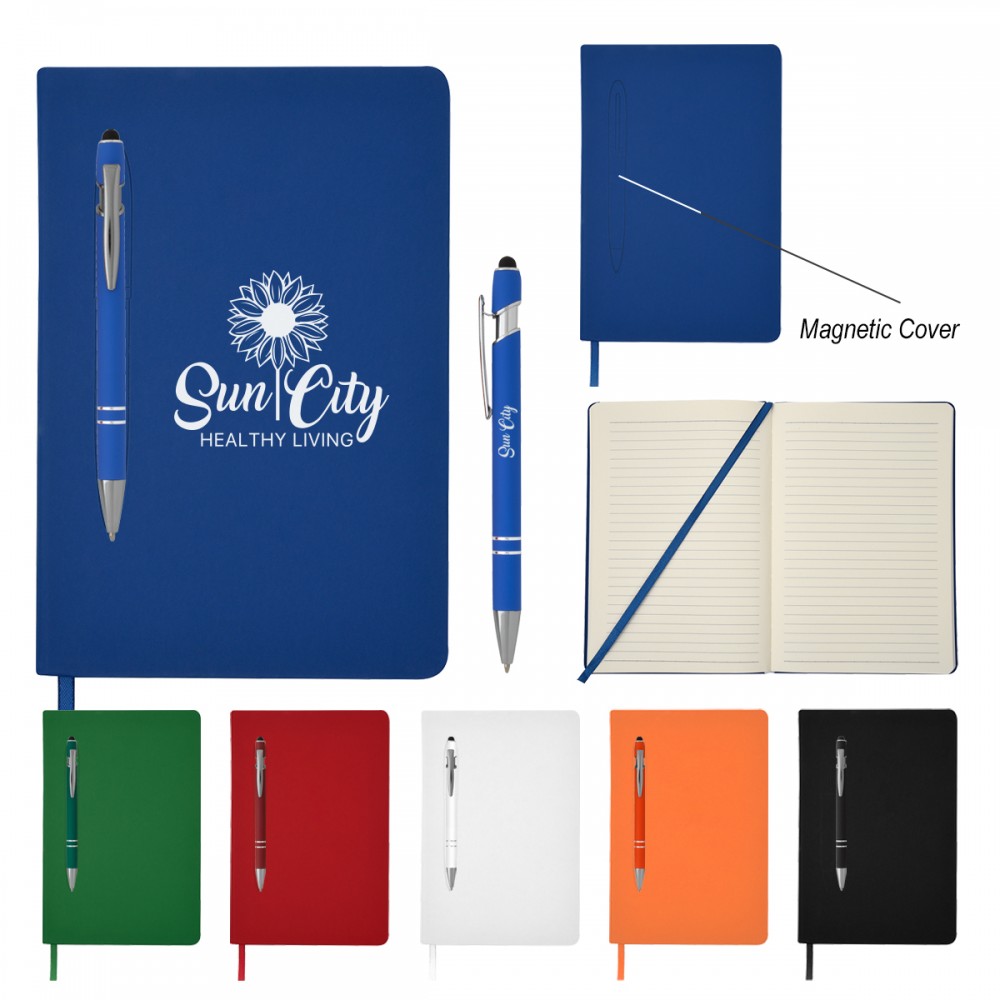 Custom Imprinted Magnetism Journal & Incline Stylus Pen Custom Imprinted Magnetism Journal & Incline Stylus Pen