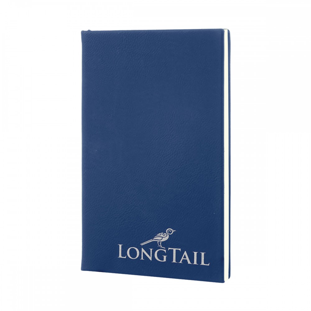 Promotional 5" x 8" Blue/Silver Leatherette Journal