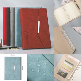 PU Leather Cover A5 Notebook Binder Meeting Journal with Magnetic Buckle with Logo  PU Leather Cover A5 Notebook Binder Meeting Journal with Magnetic Buckle with Logo