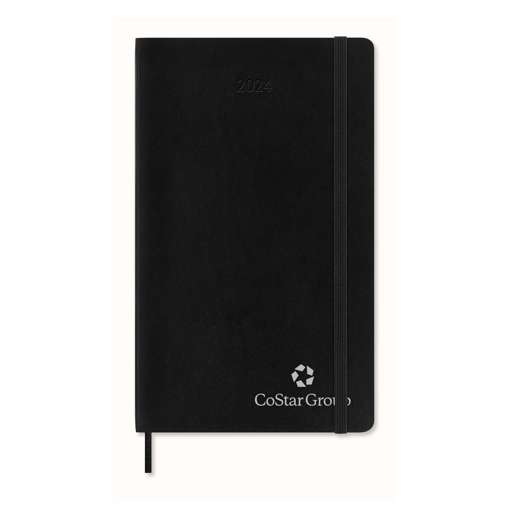 Moleskine Soft Cover Large 12-Month Weekly 2024 Planner - Black with Logo