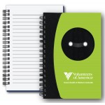 Promotional Overlapping Poly Cover Notebook w/ Elastic Pen Loop