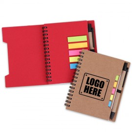 Spiral Notebook with Stick Flag and Pen with Logo  Spiral Notebook with Stick Flag and Pen with Logo