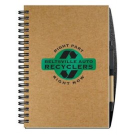 Recycled Journals w/Pen Safe Back Cover (7"x10") with Logo