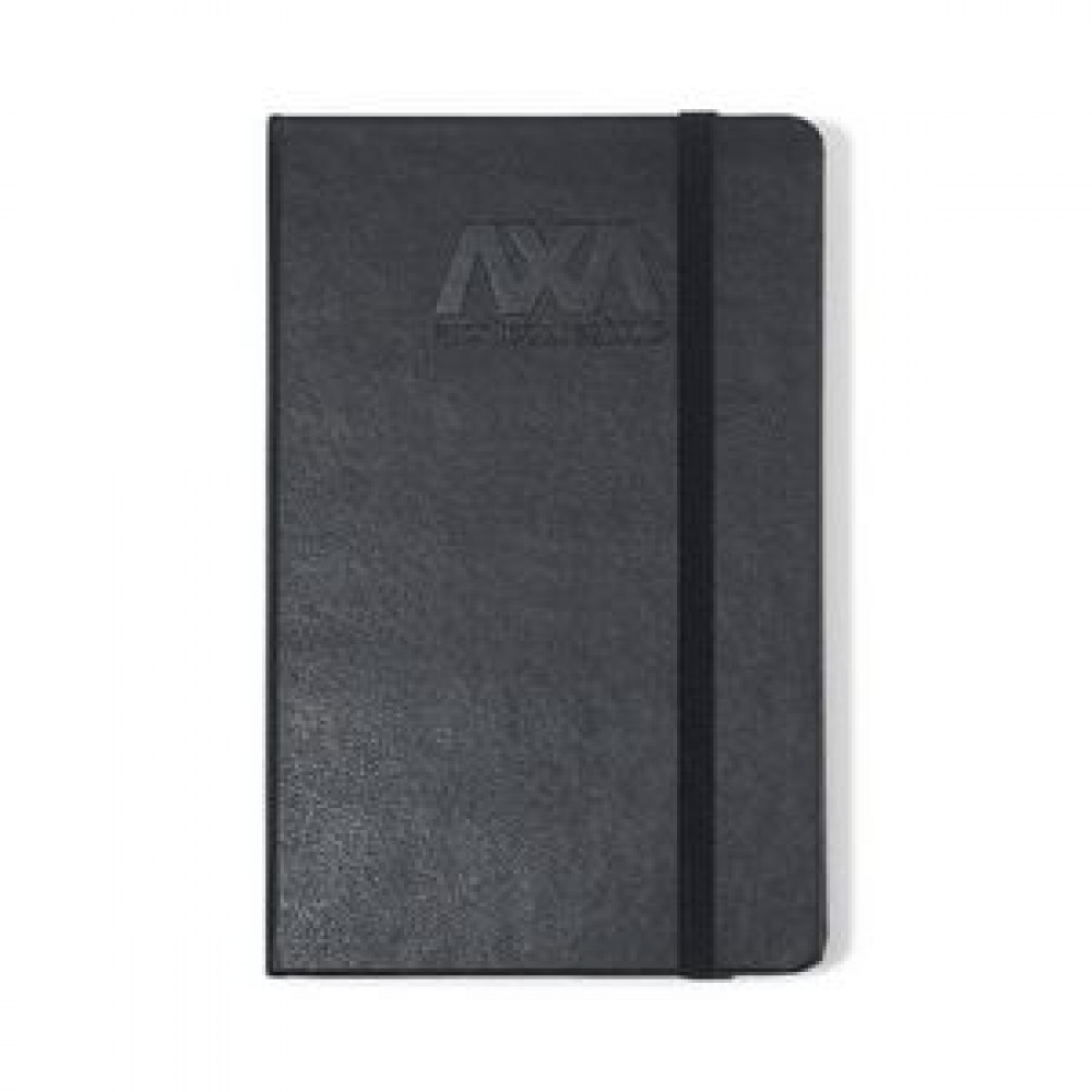 Logo Printed Moleskine Hard Cover Squared Pocket Notebook - Black Logo Printed Moleskine Hard Cover Squared Pocket Notebook - Black