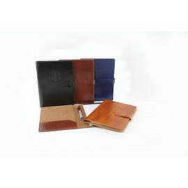 Logo Branded New Age Italian PU Leather Junior Padfolio (Brown)  Logo Branded New Age Italian PU Leather Junior Padfolio (Brown)