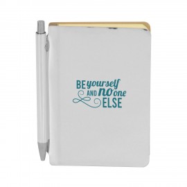 Logo Branded Metallic Mirrored Journal With Pen