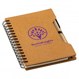 Agenda Recycled Spiral Notebook with Sticky Notes & Pen with Logo
