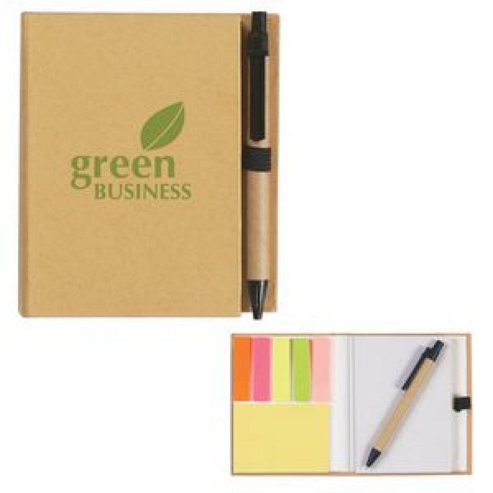 Branded Eco-Inspired Notebook With Pen Branded Eco-Inspired Notebook With Pen