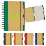 Custom Imprinted Eco Friendly Spiral Notebook & Pen