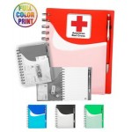 Union Printed - Two-Tone Wavy Spiral Notebook with Sliding Pockets - Full Color with Logo