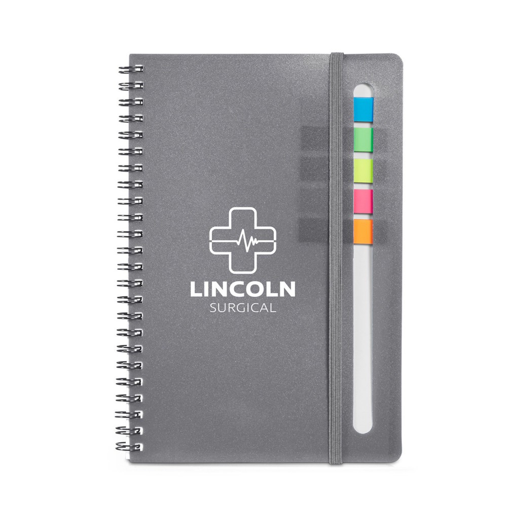 Semester Spiral Notebook With Sticky Flags 6.25" X 8.5" with Logo